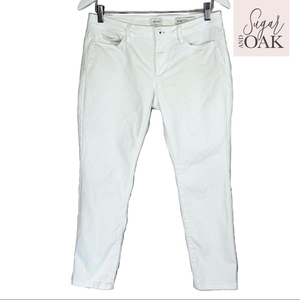 J. Jill Slim Ankle White Jeans Petite Sz 6